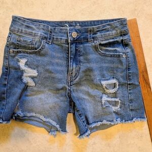 Big Girls Jordache Blue Distressed Denim Cutoff Shorts